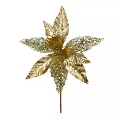 Flor Navideña Santini   31X30Cm Champagne