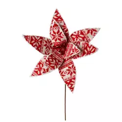 Flor Poinsetia Nav Rojo-Blanco Deco 50X30X6Cm Santini 140-4101562