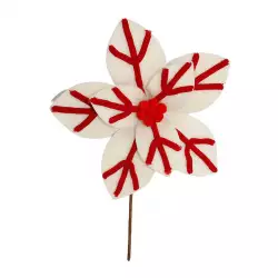 Flor Poinsetia Navideña Decorativa Santini 35X28X6Cm