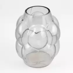 Florero concepts eclectic 14x16cm gris vidrio 455-35977