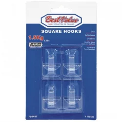 Gancho B.V. F01489 Plástico Cuadrado Adhesivo X4 Unidades