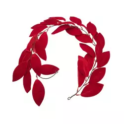 Guirnalda navideña hojas velvet roja 150x20cm Expressions GS02H00032