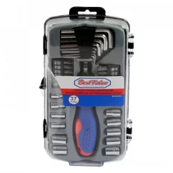 Juego De Copas Best Value Ratchet Bristol 37 Piezas-Plateado