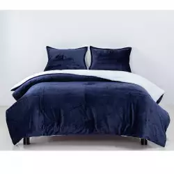 Juego De Edredón King Velvet Navy