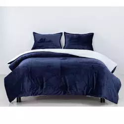 Juego De Edredón Queen Velvet Navy
