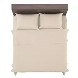 Juego De Sábanas Doble Microfibra Color Taupe