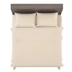 Juego De Sábanas Extra Doble Microfibra Color Taupe