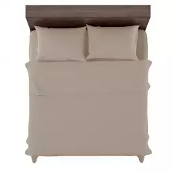 Juego De Sábanas King 100% Algodon 300 Hilos Taupe