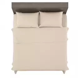 Juego De Sábanas King Microfibra Color Taupe