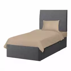 Juego De Sábanas Sencillo Microfibra Color Taupe