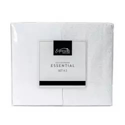 Juego Sabanas Expressions Set Basic Doble Blanco 2 Ud 100% Polies