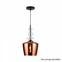 Lámpara Colgante Akira Rose Vidrio Color Cobre