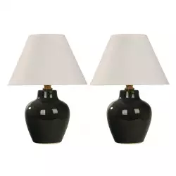 Lampara de Mesa Ikelite Una Luz 23X20Cm Negro 2 Piezas