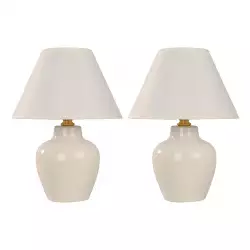 Lámpara Mesa Blanco 1L E27 40W (2 Piezas)