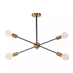 Lámpara Techo Bronce Dorado 4L E27 60W