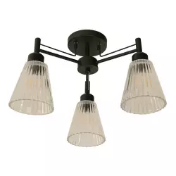 Lámpara Techo Negro 3L E14 60W