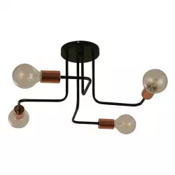 Lámpara Techo Negro 4L E27 40W