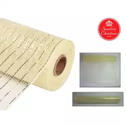 Malla navideña de 53x823cm dorado lineas