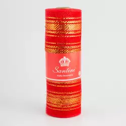 Malla navideña Santini 823x25cm Rojo