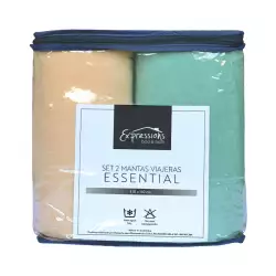 Mantas Fleece Setx2 Durazo y Verde 110x150cm