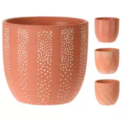 Matera En Terracota Con Diseño De Puntos