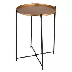 Mesa Auxiliar Redonda Dd1400310 Con Patas En Metal