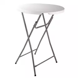 Mesa plegable blanca en polyetyleno