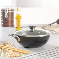 Mini  Wok Expressions18Cm Antiadherente Tapa De Vidrio