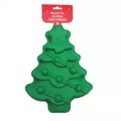Molde de arbol navideño Expressions 21X29Cm Verde  Silicona