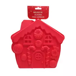 Molde de casa navideño Expressions 27X26Cm Rojo  Silicona