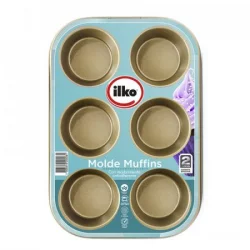 Molde Ilko Cupcakes X6 Metálico Negro