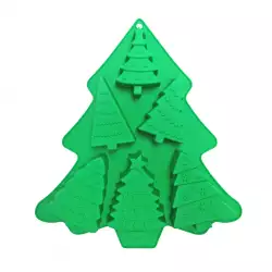 Moldes navideños Expressions 6 ud 25X27Cm Verde  Silicona