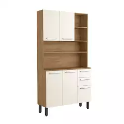 Mueble Alacena Bertolini 105X198X37Cm Beige Mdp 8081864