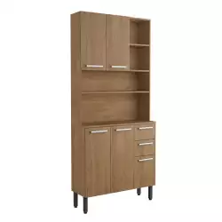 Mueble Alacena Bertolini 105X198X37Cm Cafe Mdp 8081862