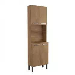 Mueble Alacena Bertolini 70X198X37Cm Cafe Mdp 8080862