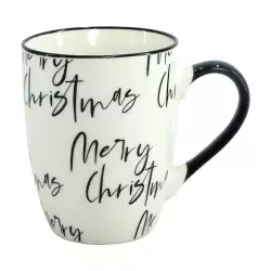 Mug Taza Nav Christmas 340Ml Blanco Letras Negro