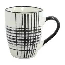 Mug Taza Nav Christmas 340Ml Blanco Lineas Negras