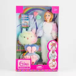 Muñeca Fashion Maypa Pijama 21X5Cm Rosado