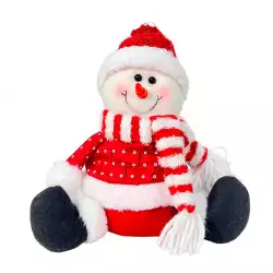 Muñeco H.Nieve Sentado Rojo-Blanco 15X7X22Cm Santini 150-8000499B