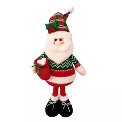 Muñeco Santa Parado Patas Largas Rojo Santini