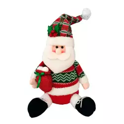 Muñeco Santa Sentado Rojo Santini