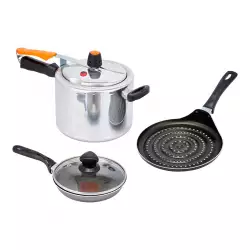 Olla a Presión 4.5lt + Sartén Arepas + Cacerola 16cm
