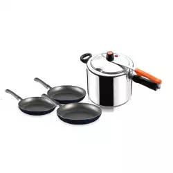 Olla a presion 7 lt secury + 3 sartenes imusa 5861031496