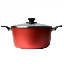 Olla Ilko 20Cm En Aluminio Antiadherente Con Tapa Vidrio Just Cook