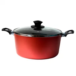 Olla Ilko 24Cm En Aluminio Antiadherente Con Tapa Vidrio Just Cook