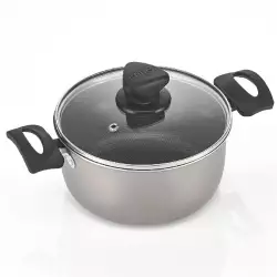 Olla Imusa 18Cm 2Lt Aluminio Antiadherente Con Tapa De Vidrio Tale