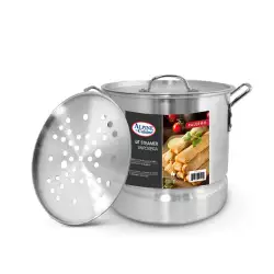 Olla Vaporera Alpine con tapa y rejilla 11 Lt