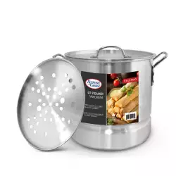 Olla Vaporera Alpine con tapa y rejilla 15 Lt