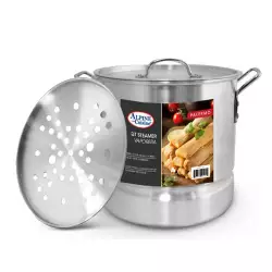 Olla Vaporera Alpine con tapa y rejilla 19 Lt