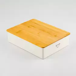 Organizador Cajon Haixing Con Tapa Panti 32X24X7Cm Crema Plastico
